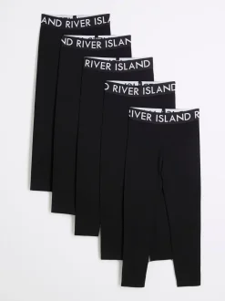 River Island Black Deep Waistband Leggings 5 Pack