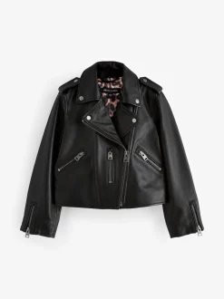 smALLSAINTS Black Belfern 100% Genuine Leather Jacket