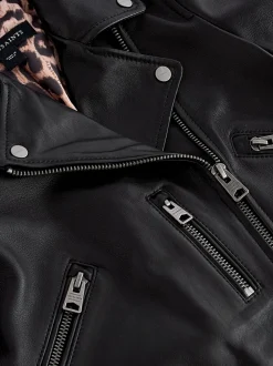 smALLSAINTS Black Belfern 100% Genuine Leather Jacket