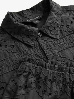 smALLSAINTS Black Cotton Broderie Shirt and Shorts Set