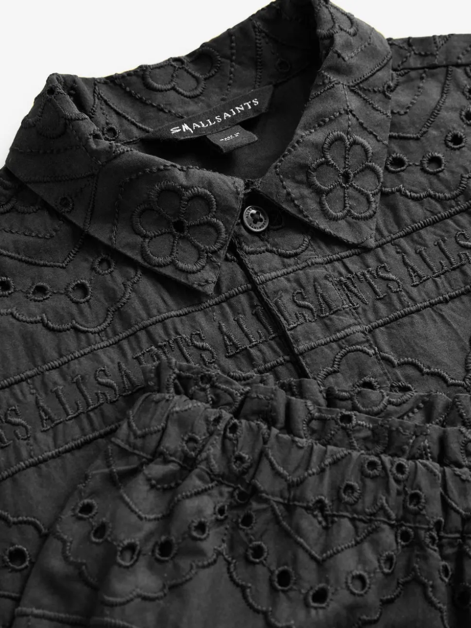 smALLSAINTS Black Cotton Broderie Shirt and Shorts Set
