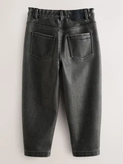 smALLSAINTS Black PU Barrel Leg Jeans