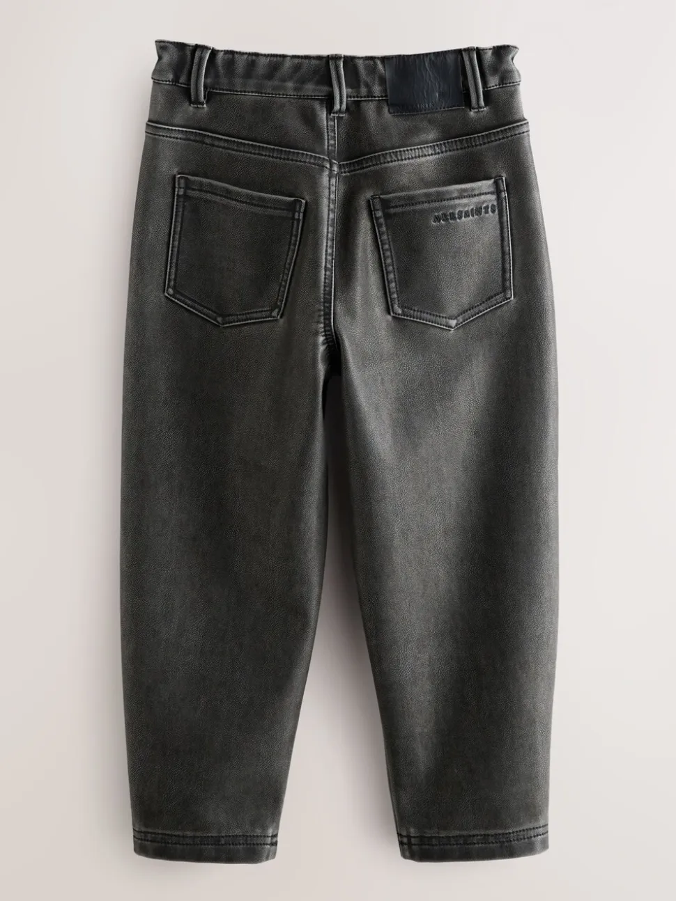 smALLSAINTS Black PU Barrel Leg Jeans