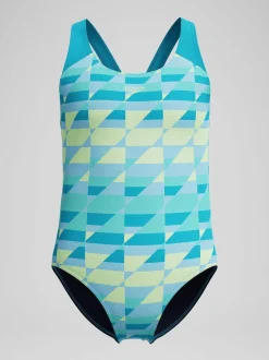 Speedo Blue Print Splashback One Piece Swimsuit