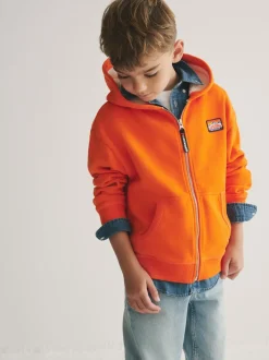 Superdry Orange Zip Through Hoodie