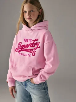 Superdry Pink Logo Hoodie