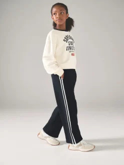 Superdry White Navy Sweat Top & Joggers Set