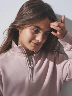 The Set 3 Pack Zip Neck Sweatshirts Brown/Pink/Stripe