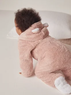 The White Company Pink Fleece Romper