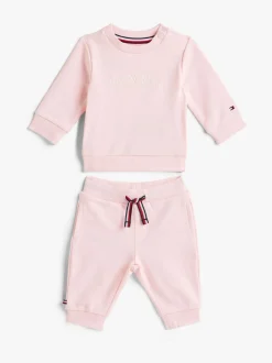 Tommy Hilfiger Pink Logo Sweatshirt And Joggers Set