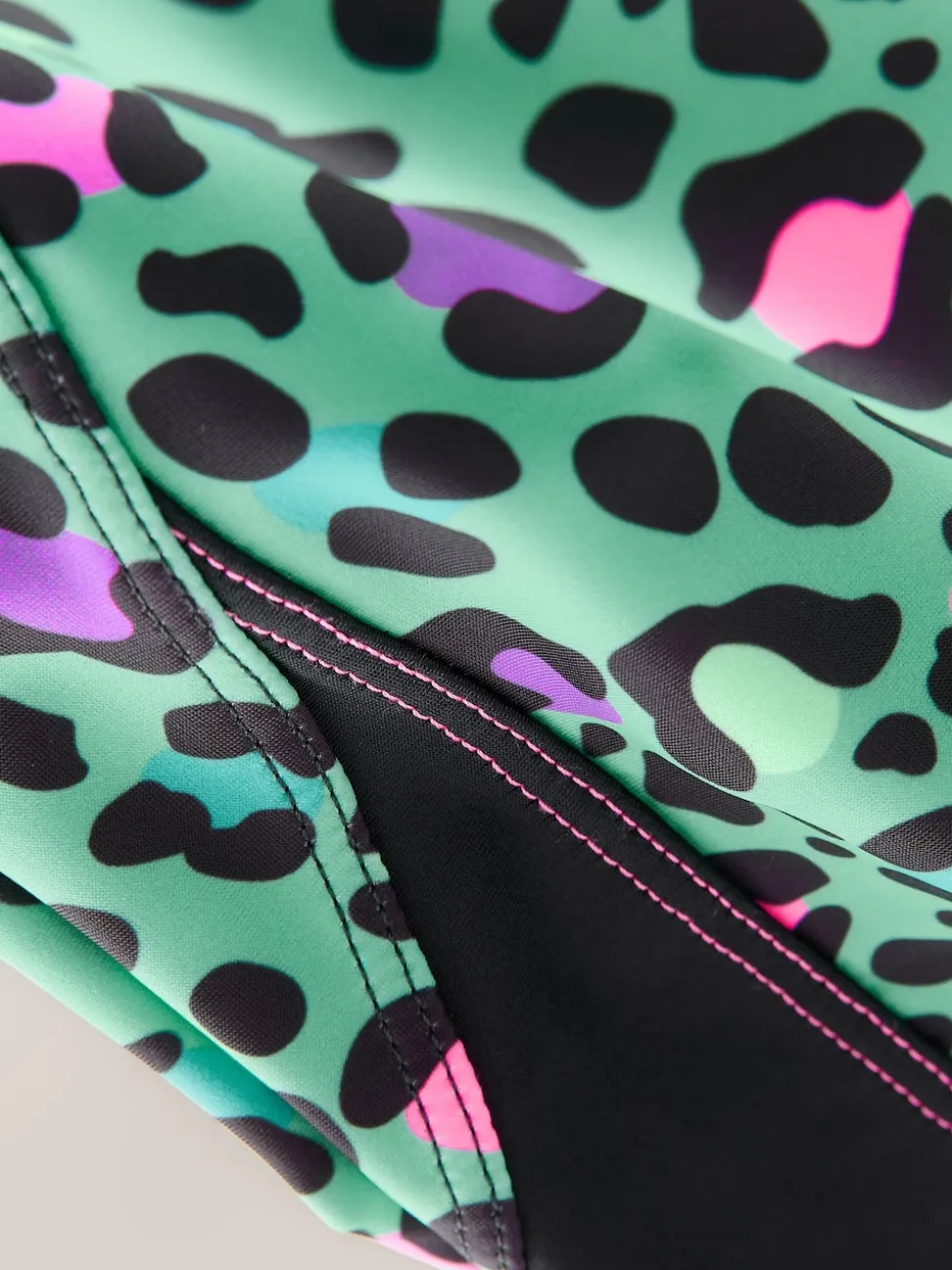 Turquoise Blue Animal Sports Open Back Swimsuit (3-16yrs)