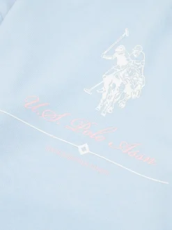 U.S. Polo Assn. Blue Girls Brushed Back Hoodie & Joggers Set