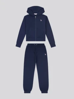 U.S. Polo Assn. Blue Relaxed Fit Zip Hoodie and Joggers Set
