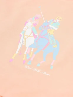 U.S. Polo Assn. Orange Double Horsemen Puff Sleeve Sweater