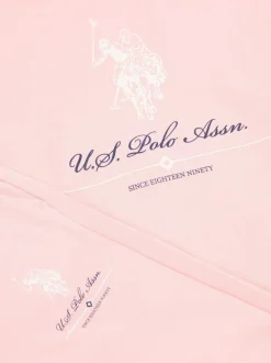 U.S. Polo Assn. Pink Girls Brushed Back Hoodie & Joggers Set