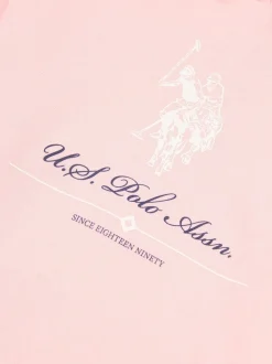 U.S. Polo Assn. Pink Girls Brushed Back Hoodie & Joggers Set