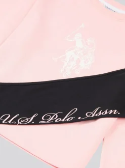 U.S. Polo Assn Pink Girls Graphic Print Boxy Sweat & Leggings Set