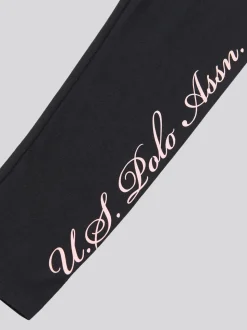 U.S. Polo Assn Pink Girls Graphic Print Boxy Sweat & Leggings Set