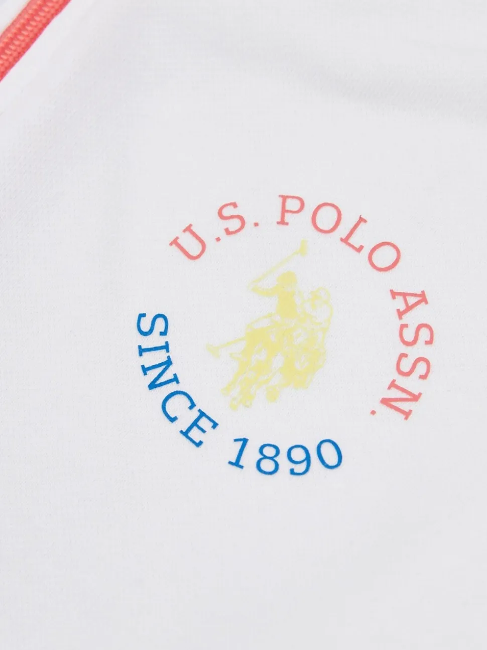 U.S. Polo Assn. White Graphic Print Zip Through Sweater