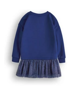 Vanilla Underground Blue Girls Frozen Longline Sweatshirt With Trim