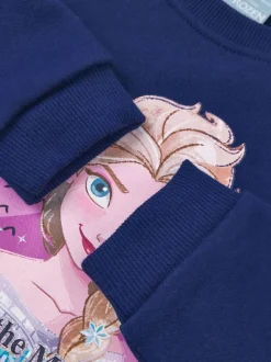 Vanilla Underground Blue Girls Frozen Longline Sweatshirt With Trim