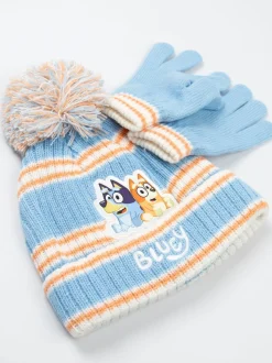 Vanilla Underground Blue Beanie and Gloves Set