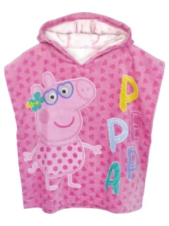 Vanilla Underground Pink Girls Peppa Pig Swimsuit and Towel Poncho Set.