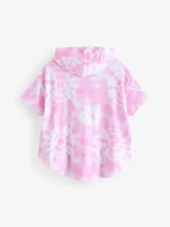 Vanilla Underground Pink Barbie Girls Tie Dye Poncho 100% Cotton Towel