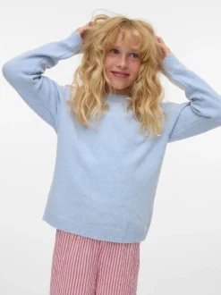 VERO MODA Blue Round Neck Soft Touch Cosy Knitted Jumper