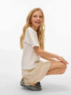 VERO MODA Cream Elasticated Waist Woven Mini Skirt