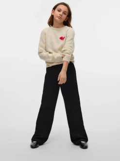 VERO MODA Cream Heart Embroidery Knitted Jumper