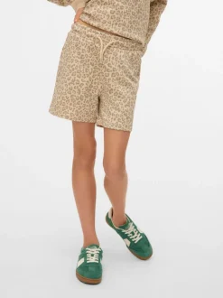 VERO MODA Cream Printed High Waist Jersey Cream Shorts