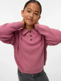 VERO MODA Pink Long Sleeve Polo Neck Jumper