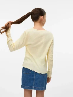 VERO MODA Yellow Long Sleeve Pointelle Cardigan