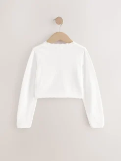 White 100% Cotton Embellished Occasion Cardigan (3-16yrs)