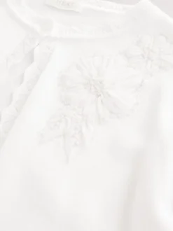 White 100% Cotton Embellished Occasion Cardigan (3-16yrs)