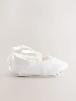 White Baby Bow Occassion Shoes (0-24mths)
