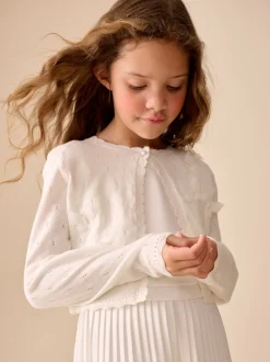 White Butterfly Occasion Shrug (3-16yrs)