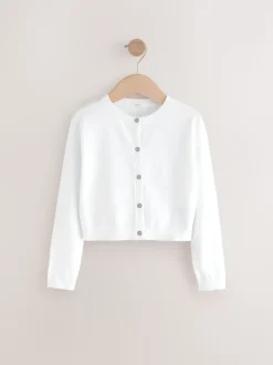 White Button Up Cardigan 3yrs-16yrs (3mths-16yrs)