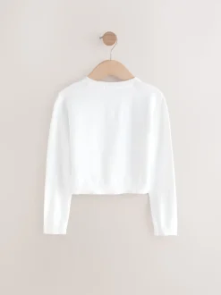 White Button Up Cardigan 3yrs-16yrs (3mths-16yrs)