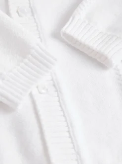 White Cable Knitted Baby Cardigan