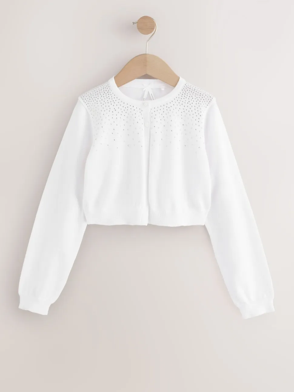 White Diamante Occasion Shrug (3-16yrs)