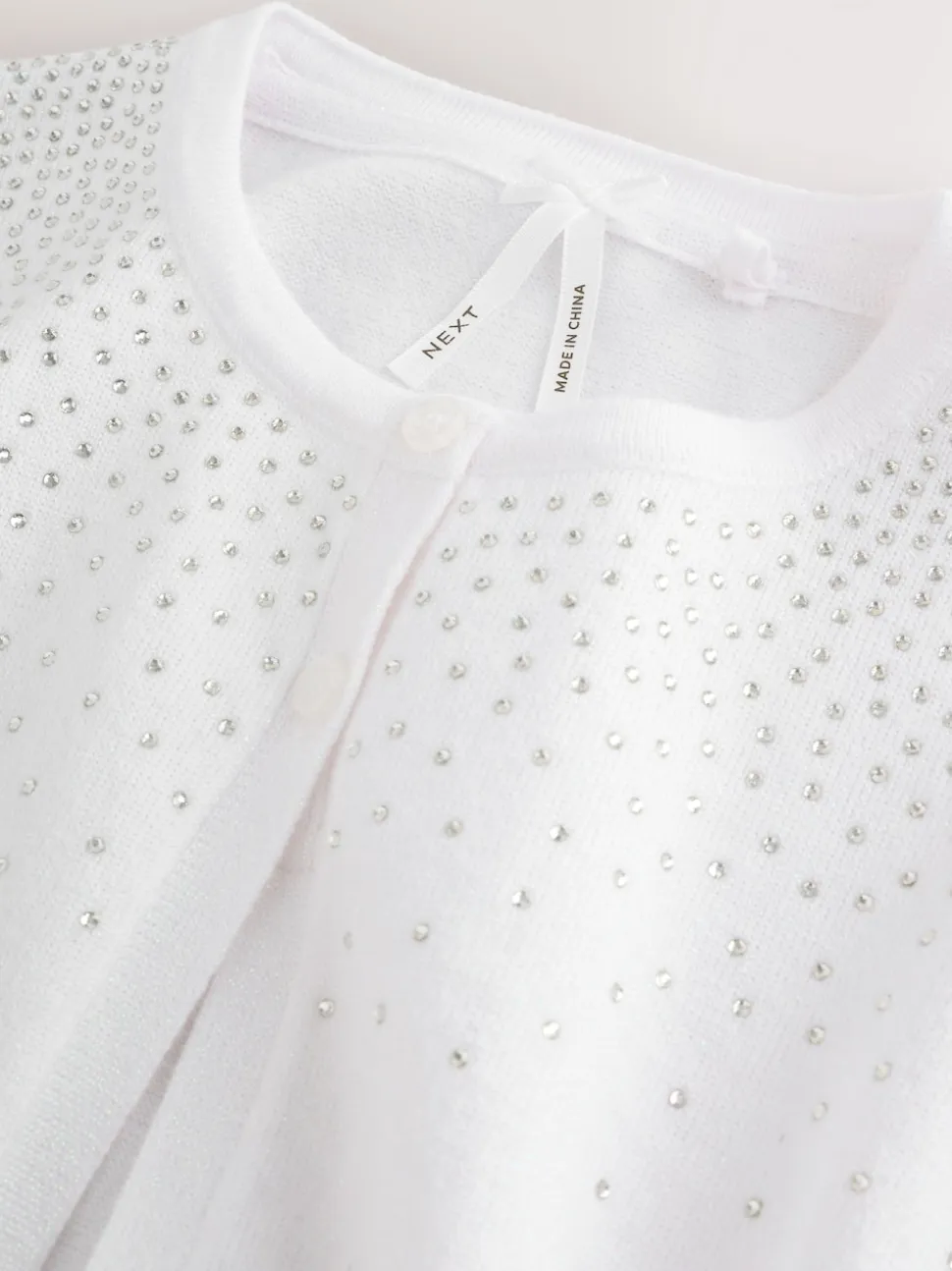 White Diamante Occasion Shrug (3-16yrs)