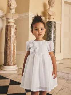 White Flower Corsage Dress (3mths-8yrs)