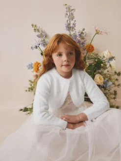 White Fluffy Occasion Shrug (12mths-16yrs)