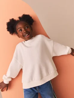 White Oversized Cosy Rib Sweatshirt (3-16yrs)