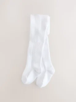 White Pelerine Baby Tights 2 Pack (0mths-2yrs)