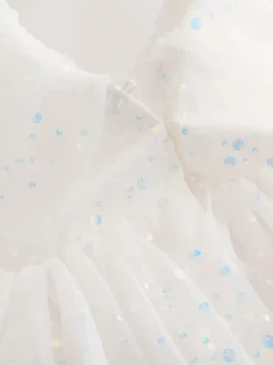 White Sequin Occasion Dress (3-16yrs)
