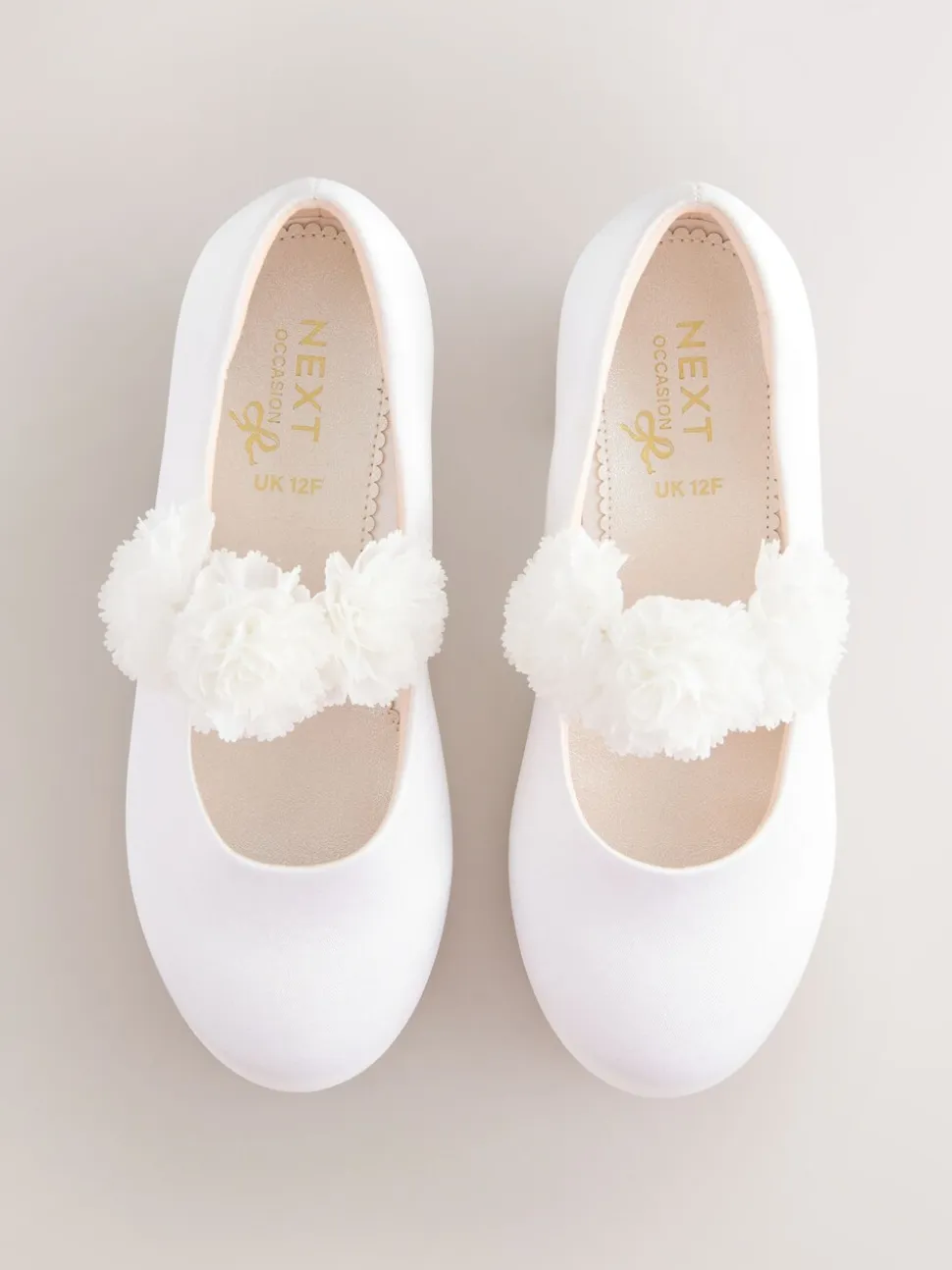 White Stain Resistant Satin Wide Fit (G) Occasion Heeled Corsage Shoes