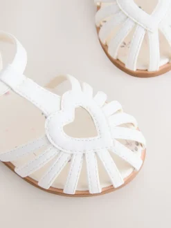 White Standard Fit (F) Fisherman Heart Occasion Sandals